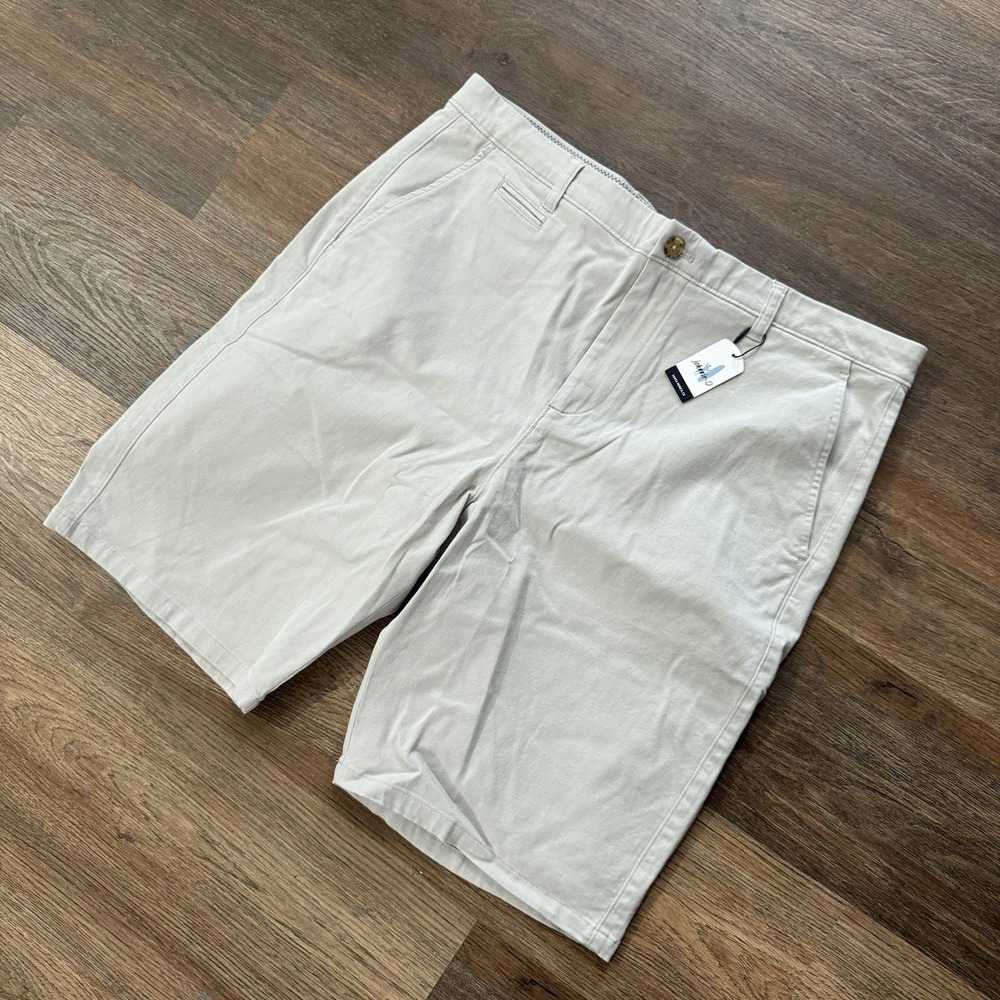 Johnnie-O Neal Stretch Twill Shorts NWT Men's Sz 38 Nimbus Gray